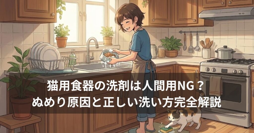 猫用食器の洗剤は人間用NG？ぬめり原因と正しい洗い方を完全解説！