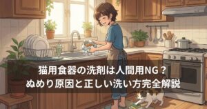 猫用食器の洗剤は人間用NG?ぬめり原因と正しい洗い方を完全解説!